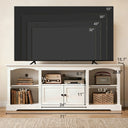 COMHOMA 71"/70"/59" TV Stand up to 80 Inch TV, Modern Farmhouse Entertainment Center with Open Storage Shelves and Cable Management Holes for Living Room H1004