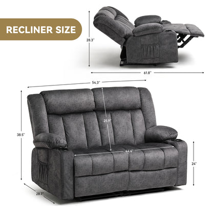 COMHOMA Recliner with Swivel, Massage & Heat H1148