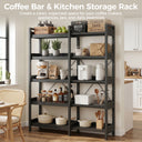 COMHOMA 5-Tier/6-Tier Corner Bookshelf, L-Shaped Metal Frame Shelf with Tall 14" Shelves HBOK1