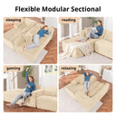 COMHOMA Modular Sectional Couch with L/R-Shape Chaise, Corduroy Upholstery & No Assembly Required B10