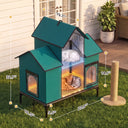 LUCKLIFE® Extra Large Heated Cat House for Outside, 100% Weatherproof, 27.9"W x 16.5"D x 32.7"H, PET07