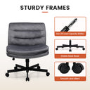 COMHOMA Armless Adjustable Criss Cross Vanity Computer Chair CH310