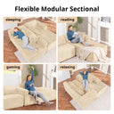 COMHOMA Modular Sectional Couch with L/R-Shape Chaise, Corduroy Upholstery & No Assembly Required B10