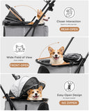 COMHOMA 3-in-1 Foldable Pet Stroller for Small Dogs & Cats Up to 45 lbs with Storage Basket and Cup Holder, PET-CART01