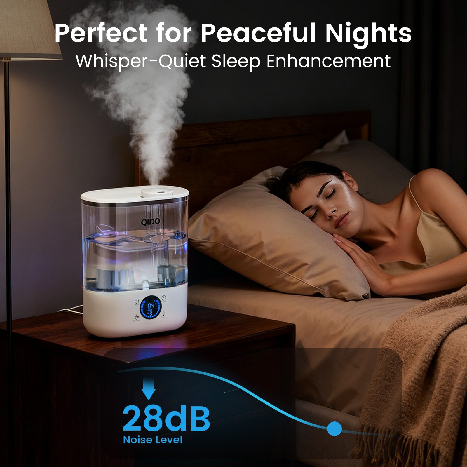 LUCKLIFE Smart Humidifiers for Bedroom,5L Top Fill Cool Mist & 36H Runtime Ultrasonic Humidifier,Quiet 28dB Essential Oil Diffuser for Baby & Plants, EH02