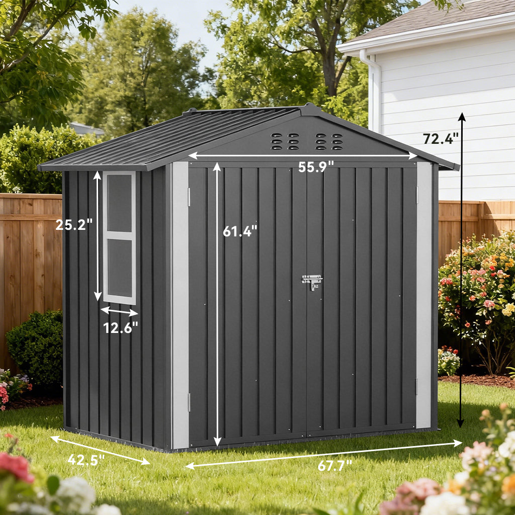 COMHOMA Outdoor Metal Storage Tool Shed B106