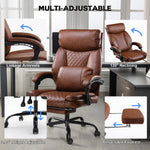 COMHOMA Executive Chair High-Back PU Leather Office Chair with Footrest