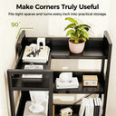 COMHOMA 5-Tier/6-Tier Corner Bookshelf, L-Shaped Metal Frame Shelf with Tall 14" Shelves HBOK1