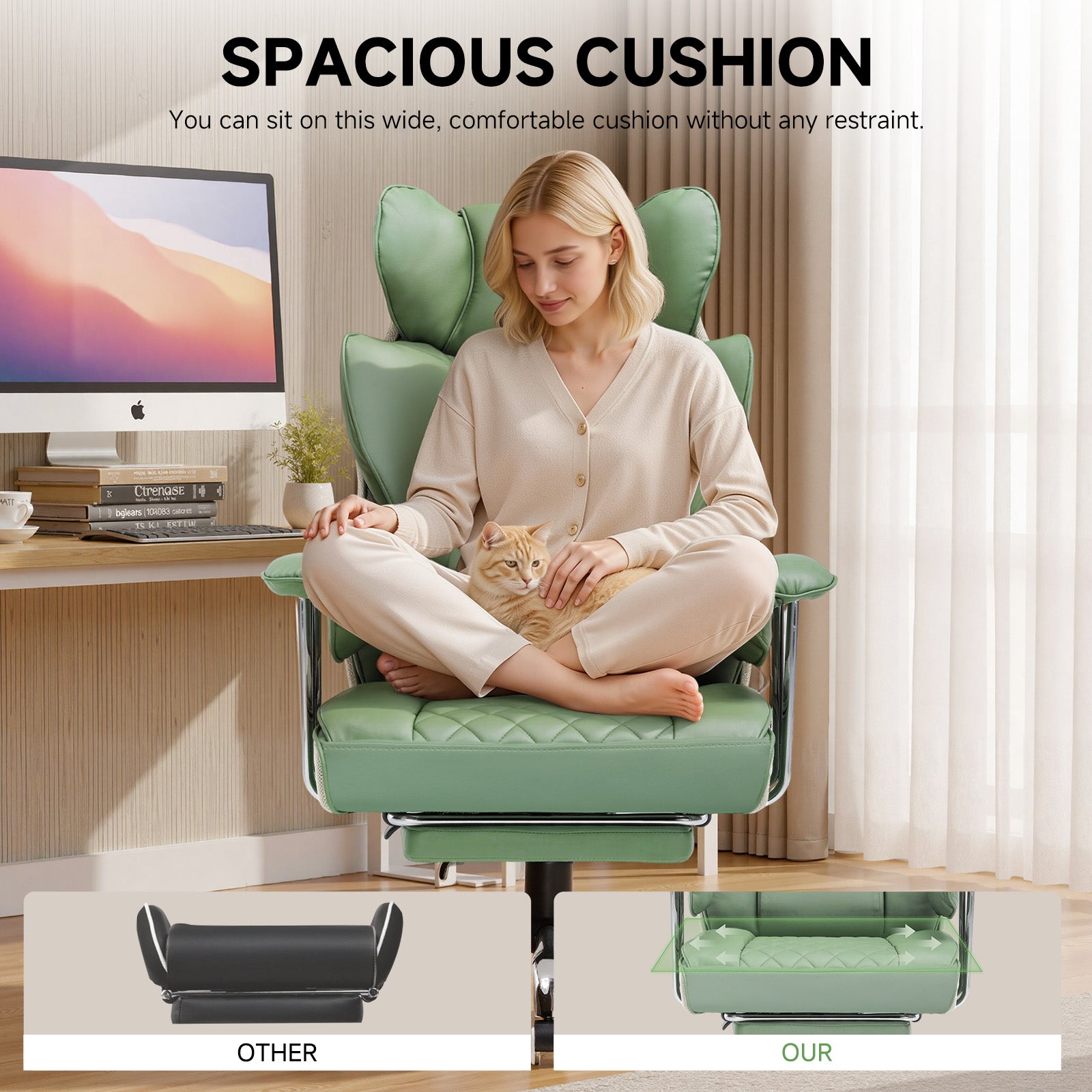 COMHOMA Colorful Big and Tall Office Chair with Lumbar Support & Adjustable Footrest GT205