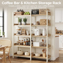 COMHOMA 5-Tier/6-Tier Corner Bookshelf, L-Shaped Metal Frame Shelf with Tall 14" Shelves HBOK1