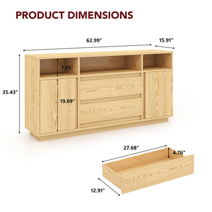 COMHOMA 63'' Buffet Sideboard Cabinet with Storage