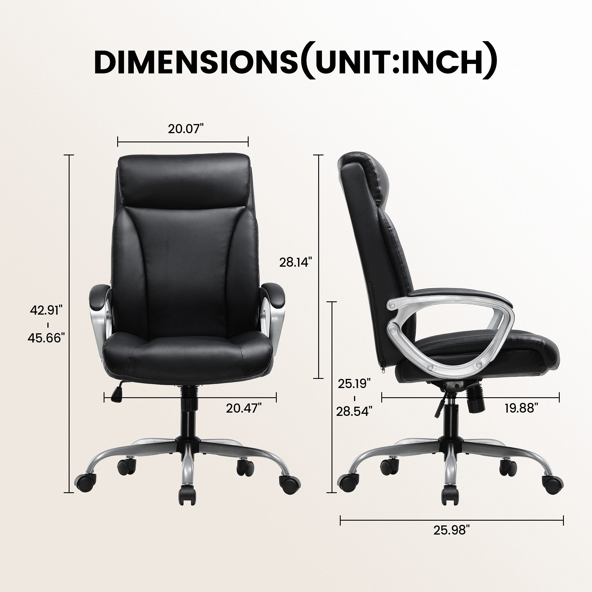 COMHOMA PU leather Executive Office Chair with Lumbar Back CH128N