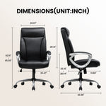 COMHOMA Executive Office Chair Thick Leather Office Chair, Ergonomic Computer Desk Chair Comfy for Home Office-CH128N