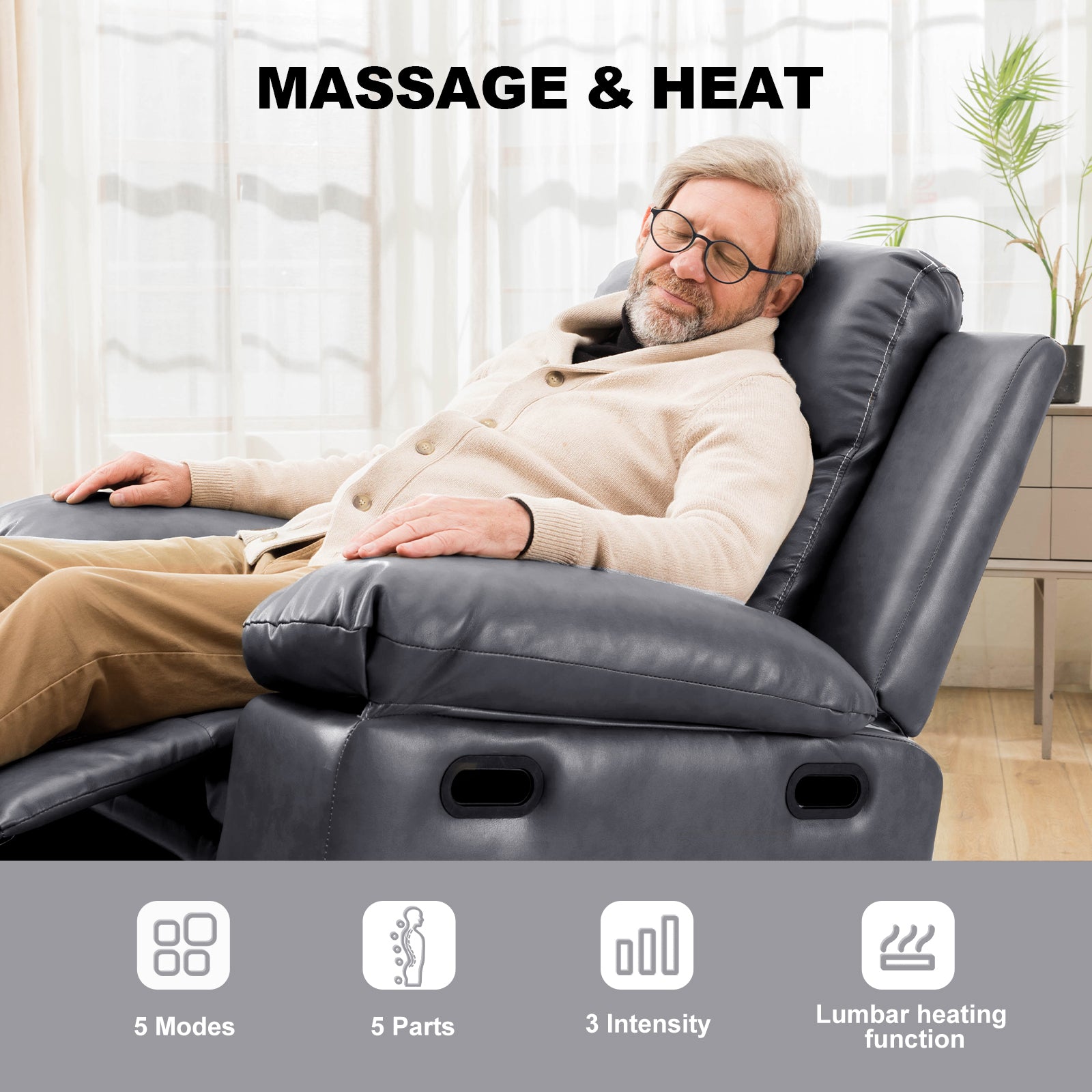 COMHOMA Power Lift Recliner for Elderly with Heat and Massage H7175