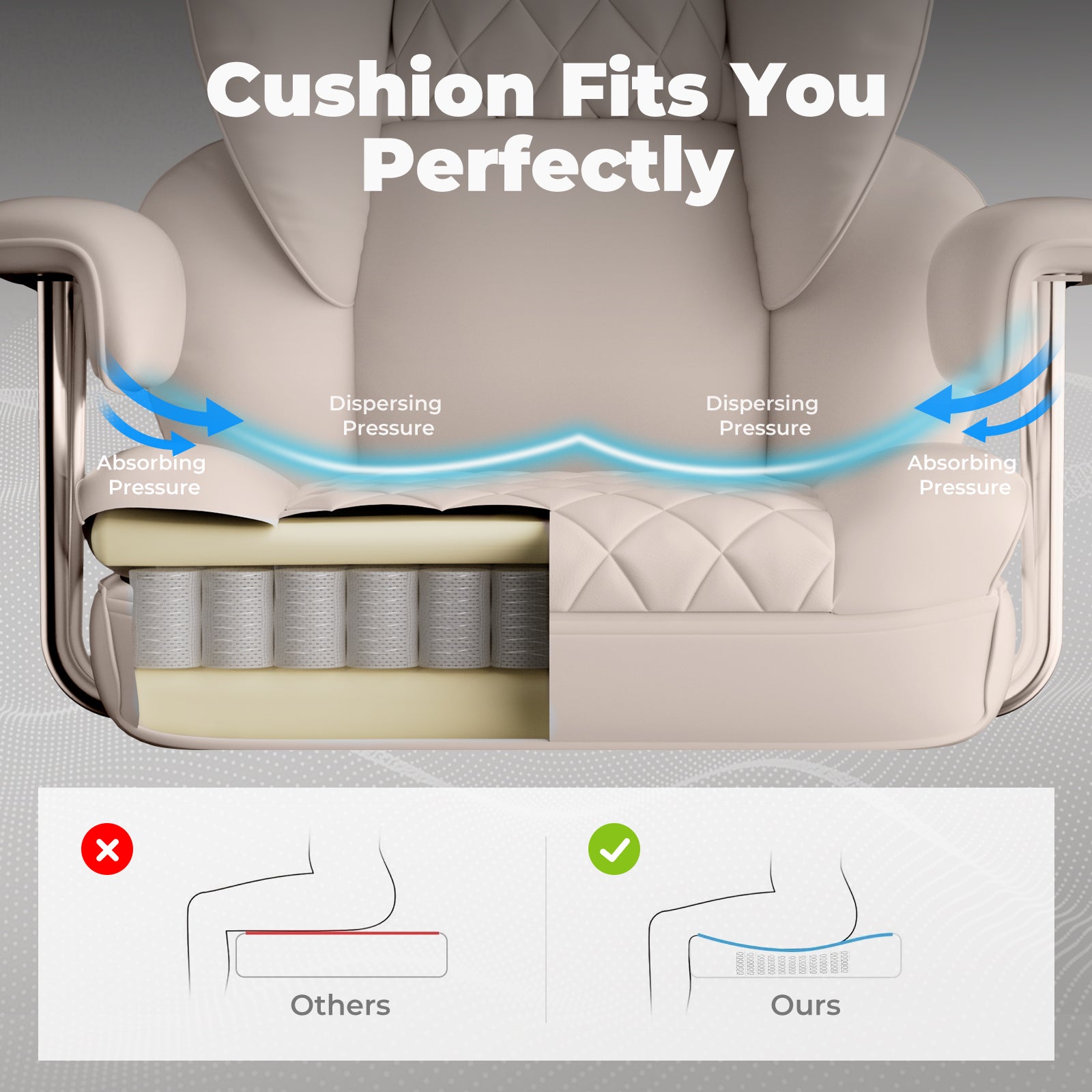 COMHOMA Colorful Big and Tall Office Chair with Lumbar Support & Adjustable Footrest GT205