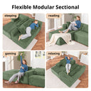 COMHOMA Modular Sectional Couch with L/R-Shape Chaise, Corduroy Upholstery & No Assembly Required B10
