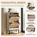 Shoe Storage Cabinet with 2 Flip Drawers & Charging Station