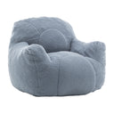 Comfy Bean Bag Chair with Filler, Tufted Memory Foam Sofa in Light Blue Teddy Fabric, Fluffy and Cozy Seating for Dorm, Apartment, or Living Room