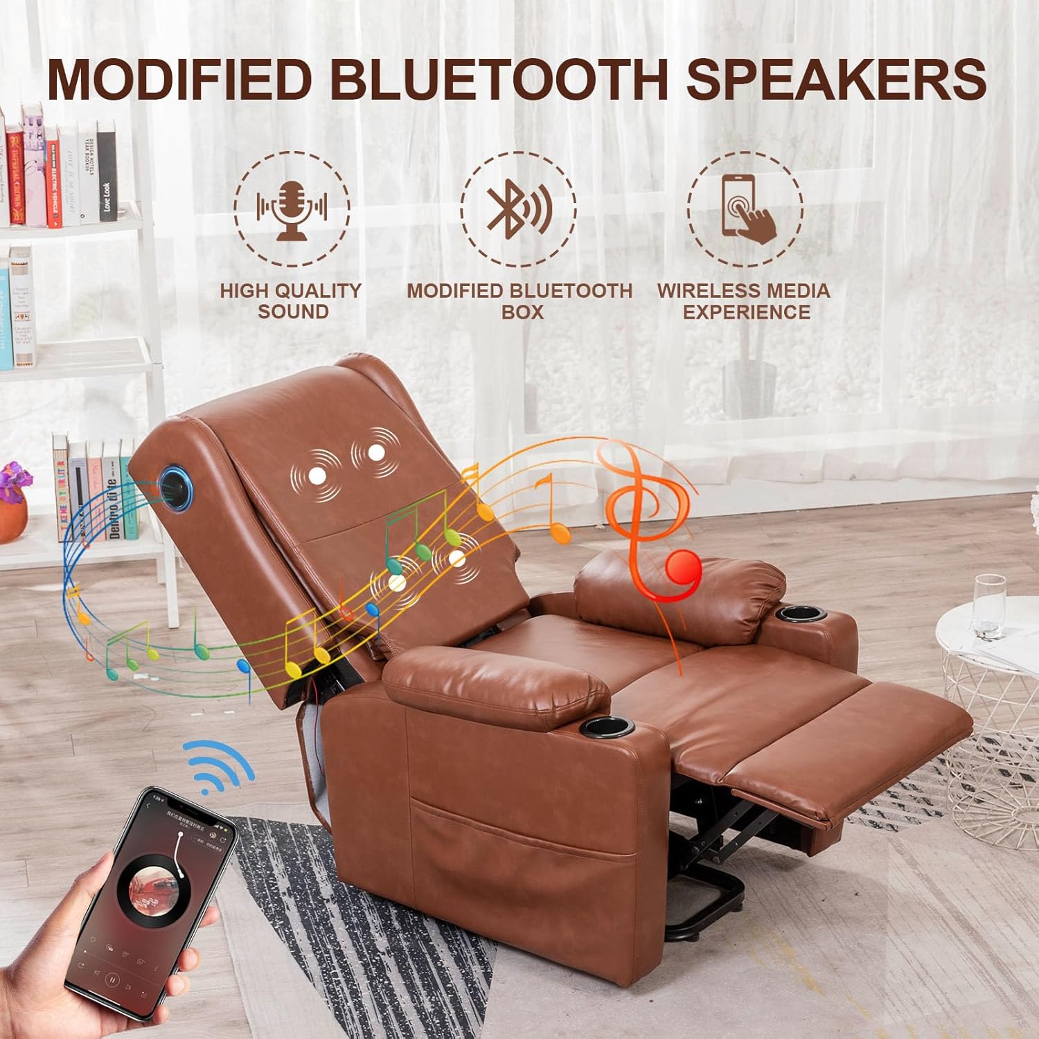 COMHOMA Power Lift S-Track Massage Recliner with Bluetooth Speakers GB-MPLR-02