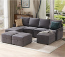 COMHOMA L/U Shaped Convertible Sectional Sofa with Big Storage HS301