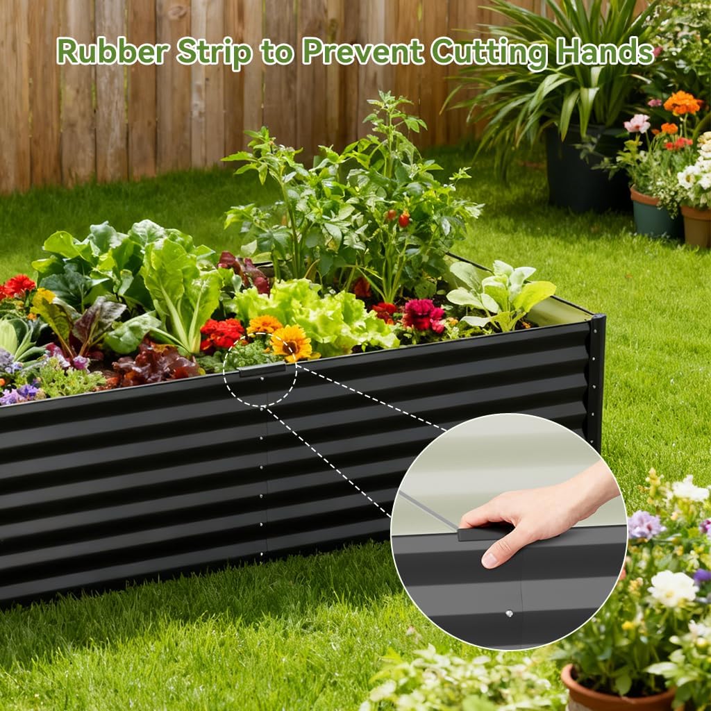 COMHOMA Metal Raised Garden Bed with Gloves Tools OT-GD02
