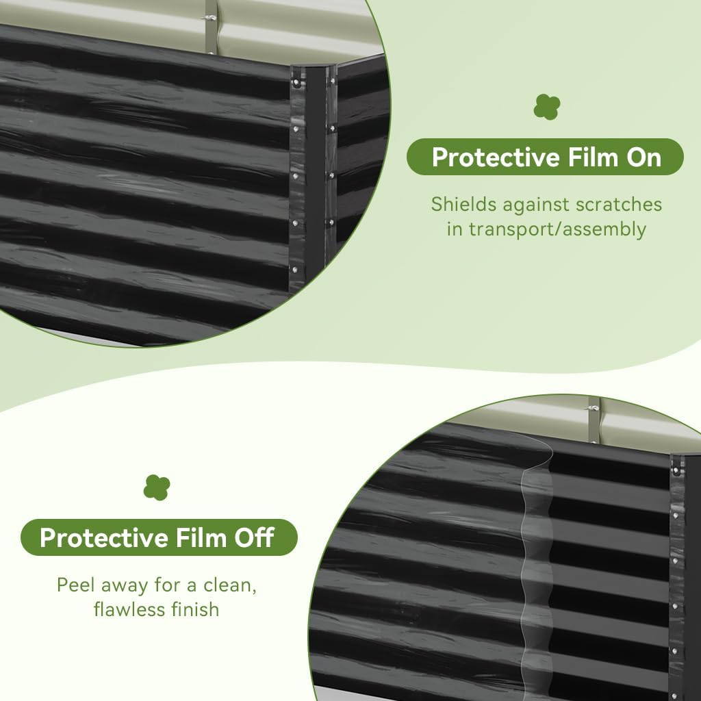 COMHOMA Metal Raised Garden Bed with Gloves Tools OT-GD02