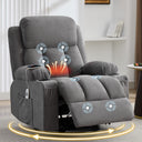 Swivel Rocker Recliner Chair with Vibration Massage and Heat for Living Room ,with Rocking Function and Side Pocket, USB Charge Port,2 cup holders