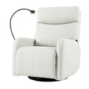 Rocking Recliner Chair, 360° Swivel Nursery Rocking Chair, Glider Chair, Modern Small Rocking Swivel Recliner Chair, Home Theater Seat, Phone Holder (Light Gray+360° Swivel)