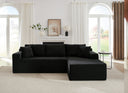 L-Shaped Cloud Sectional Sofa with Deep Seat,No Assembly Required,Modular Couches Sleeper for Living Room,Bedroom,Apartment,Black