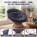 COMHOMA Oversized Papasan Chair with Sun Shade OT-CH01
