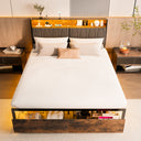 COMHOMA Bed Frame with 2 Storage Drawers & LED BF001