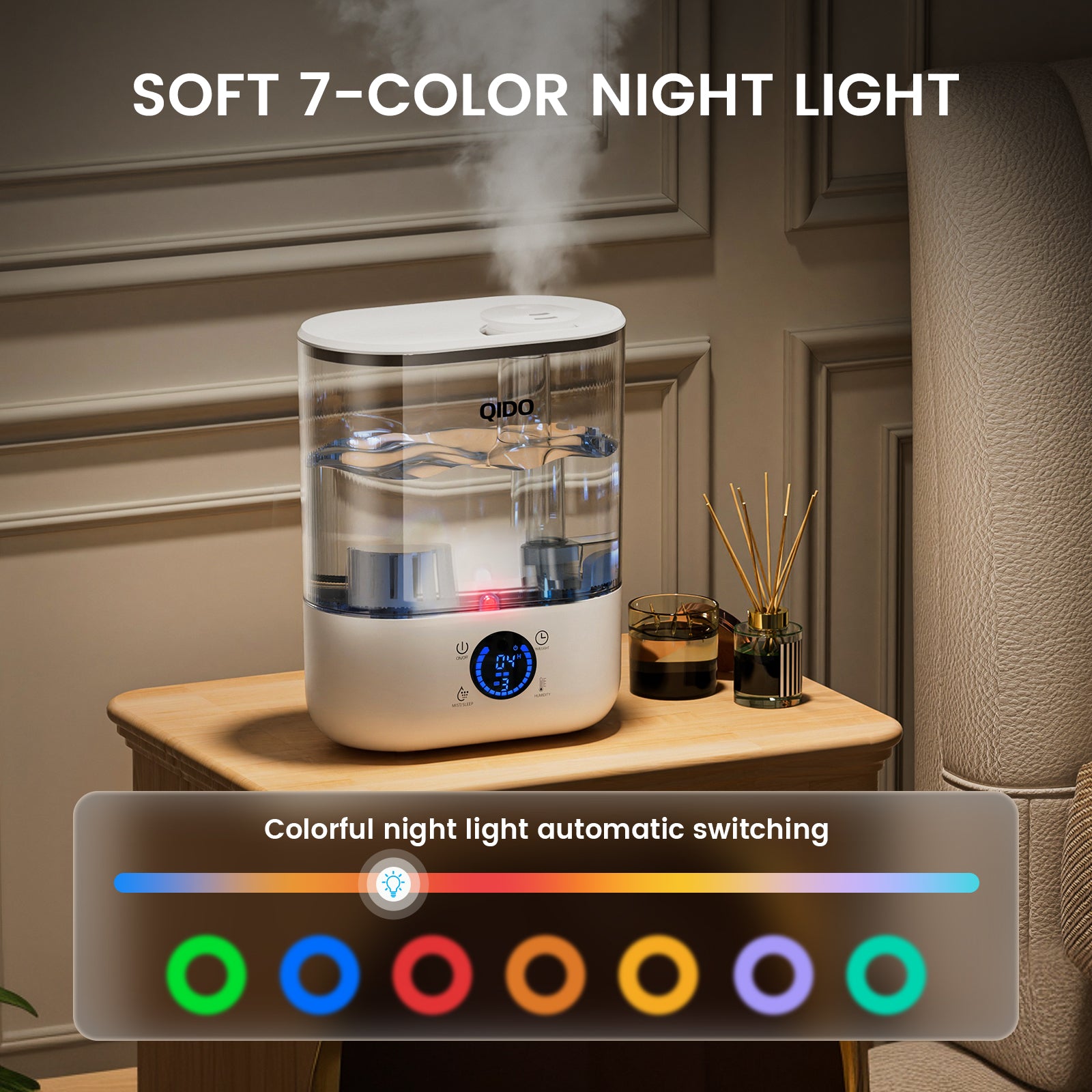 LUCKLIFE Smart Humidifiers for Bedroom,5L Top Fill Cool Mist & 36H Runtime Ultrasonic Humidifier,Quiet 28dB Essential Oil Diffuser for Baby & Plants, EH02