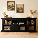 COMHOMA 71"/70"/59" TV Stand up to 80 Inch TV, Modern Farmhouse Entertainment Center with Open Storage Shelves and Cable Management Holes for Living Room H1004