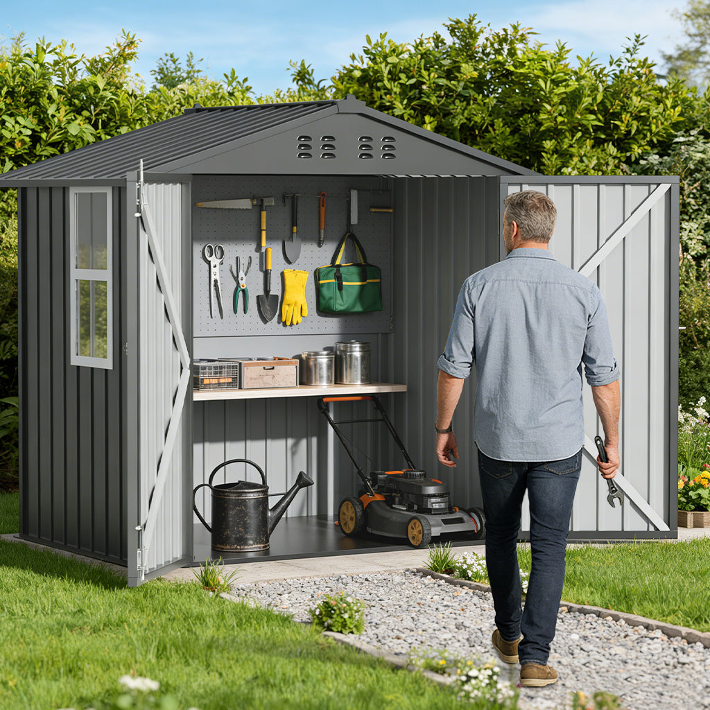 COMHOMA Outdoor Metal Storage Tool Shed B106