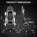 GTPLAYER Gaming Chair with Footrest, Swivel Rocker with Headrest and Lumbar Support GT002NAF