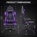 GTPLAYER Gaming Chair with Footrest, Swivel Rocker with Headrest and Lumbar Support GT002NAF