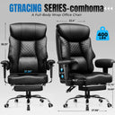 COMHOMA Big and Tall Office Chair 400lbs, 90°-150° Recline CH810