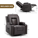 COMHOMA PU Massage Recliner with Swivel, Heat & Cup Holders H7134