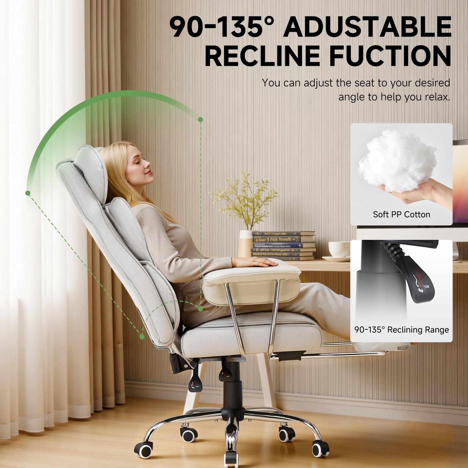 COMHOMA Colorful Big and Tall Office Chair with Lumbar Support & Adjustable Footrest GT205