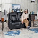 COMHOMA PU Massage Recliner with Swivel, Heat & Cup Holders H7134