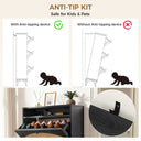 Shoe Storage Cabinet with 2 Flip Drawers & Charging Station