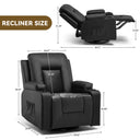 COMHOMA PU Massage Recliner with Swivel, Heat & Cup Holders H7134
