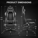 GTPLAYER Gaming Chair with Footrest, Swivel Rocker with Headrest and Lumbar Support GT002NAF