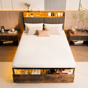 COMHOMA Bed Frame with 2 Storage Drawers & LED BF001
