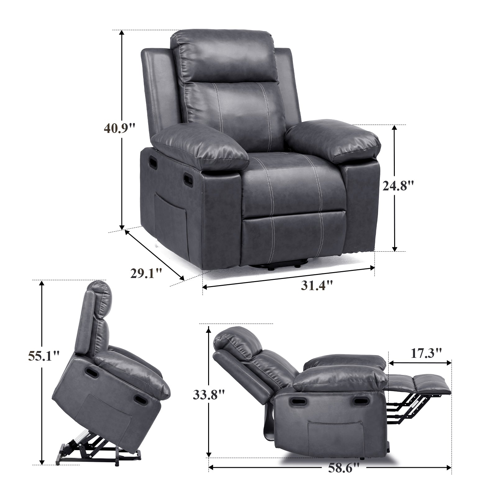 COMHOMA Power Lift Massage Recliner Chair H7175