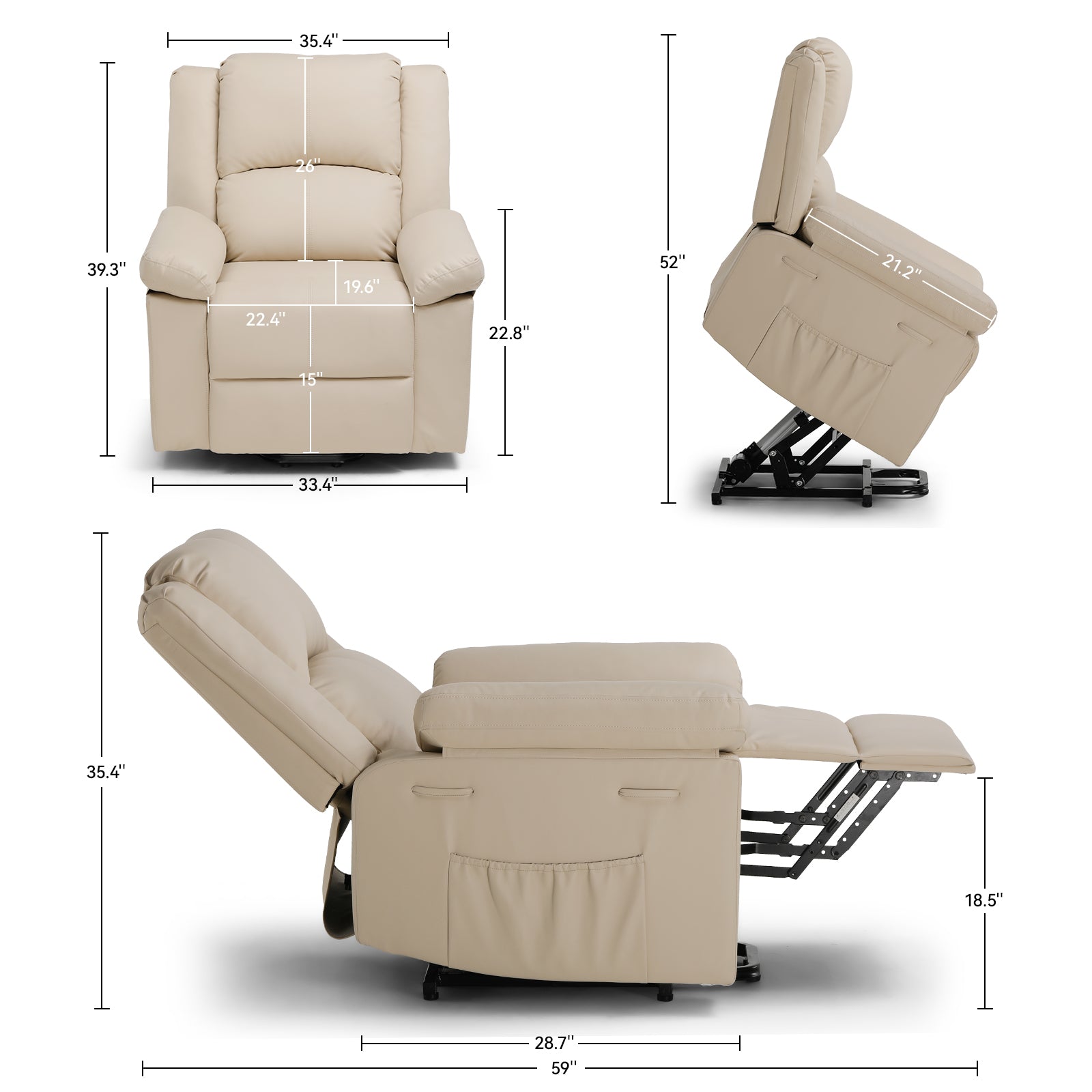 COMHOMA Power Lift Massage Recliner Chair H7135