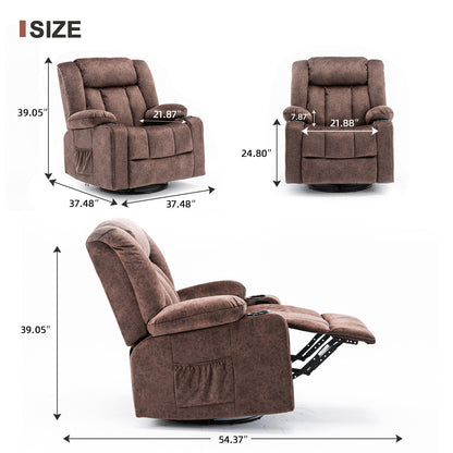 COMHOMA Recliner with Swivel, Massage & Heat H1148