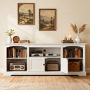 COMHOMA 71"/70"/59" TV Stand up to 80 Inch TV, Modern Farmhouse Entertainment Center with Open Storage Shelves and Cable Management Holes for Living Room H1004