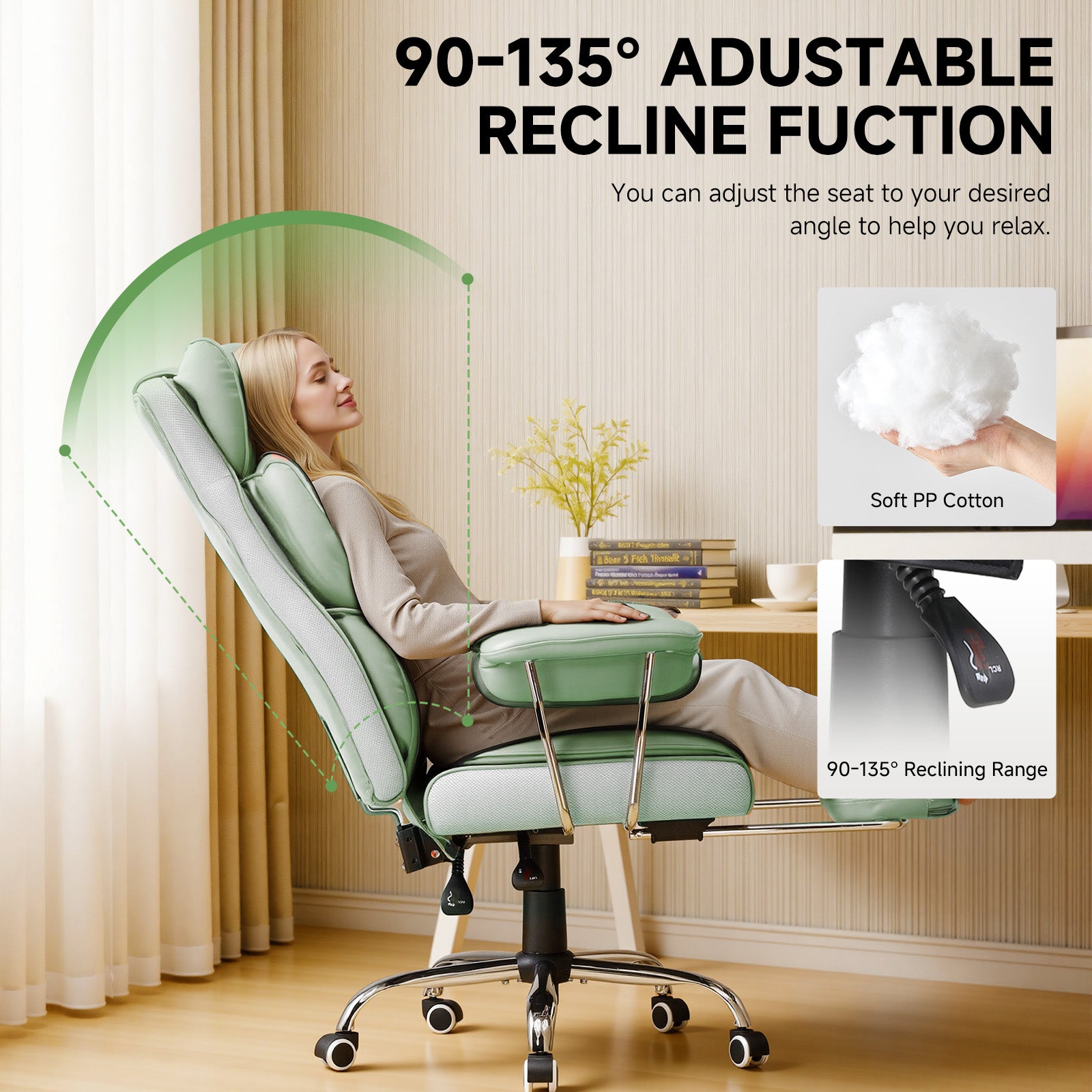 COMHOMA Colorful Big and Tall Office Chair with Lumbar Support & Adjustable Footrest GT205