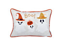 Halloween Boo Ghost Pillow – Embroidered 14x20 Fall Accent with Insert & Cover